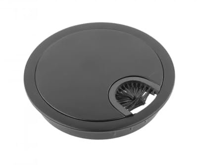 Metal Desk Cable Tidy Outlet Grommet Insert 80mm (Black)