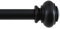 BellaHills Curtain Poles for Windows 25mm Single Curtain Rod with Classic Finials 76 to 230 cm, Adjustable Curtain Pole with Brackets Fittings Set for Living Room & Door, Black