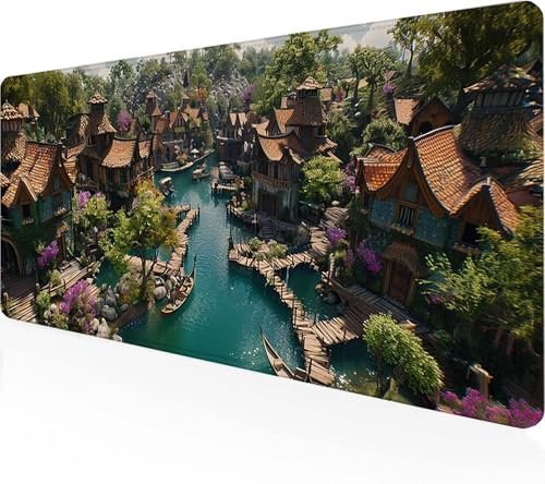City Gaming Mouse Pad Yellow XL Mouse Pad 1500 x 800 x 3 mm, Water-Resistant Non-Slip Desk Mat Office Desk Accessories Mousepad, Stitched Edges Mouse Mat Gaming for Home Office Gaming, Gifts 4-6