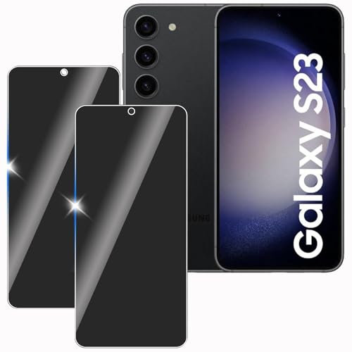 KULAIKE 2 Pièce Anti-Espion Verre Trempé Protecteur pour Samsung galaxy S23, 9H Dureté Privacy Film en Verre Trempé, Anti-Rayures, Anti-Espion Confidentialité Protection Verre, Sans Bulles