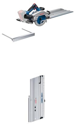 Bosch Professional sierra circular a batería GKS 18V-57-2 GX, incl guía paralela FSN 440, sin batería/cargador + carril guía de corte transversal FSN 300 X (cortes angulares -45°/ +60°, 300 mm)