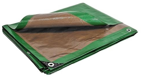 Tecplast Bâche Brise Vue 6x8 m HQ250BV Verte et Marron - Haute Performance - Brise Vent occultant - Pare Vue Jardin