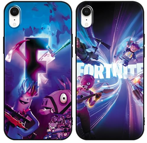 Yimctoie 2 Stück Handyhülle für iPhone XR Hülle 6.1, Anime Game Cartoon Muster Aesthetic Design, Dünn Weich TPU Silikon Slim Fit Stoßfest Kratzfest Schutzhülle, cool