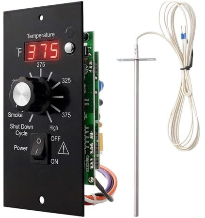 TR-100 Digitales Thermostat-Controller-Set für Traeger Pelletgrills – Ersatzbedienfeld mit LED-Anzeige, 82.2 °C-230.2 °C Bereich, P0-P5 Raucheinstellungen, inklusive 17,8 cm RTD-Sensor