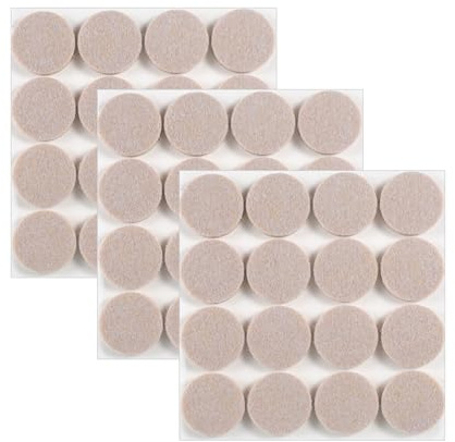 Leucasa 48 Stück Filzgleiter Selbstklebend 30mm Filzgleiter für Stühle Möbelgleiter 5mm Dicke für Möbelfüße, Stuhlbeine, zum Schutz von Hartholzböden (Beige, 30mm)