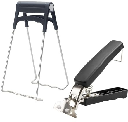 2 PCS Edelstahl Schüssel Clips, Zange für Heißluftfritteuse und Airfryer, Schüssel Gripper Hot Dish Lifter, rutschfeste Zange für heiße Schalen und Teller, Küchenwerkzeug für sichere Handhabung