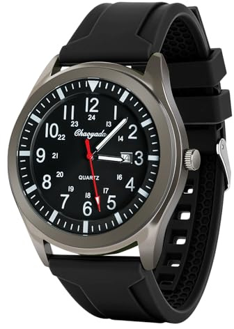 APXEL Men's Analogue Quartz Military Watch | Glow in The Dark With Date Window and Silicone Strap - Army Tactical Sports Minimalist Design