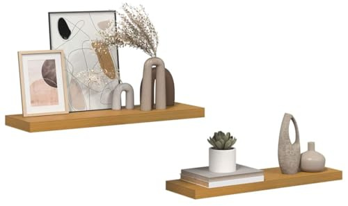 vidaXL Wandregal Wandhalterung 2 STK. Beige 80 x 23,5 x 3,8 cm