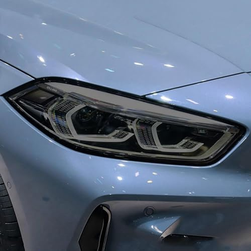 LDGSUPH Pellicola per Fari Auto Per BMW Serie 1 F40 M135i 118 2019-2024 2 pezzi Pellicola protettiva per fari auto nera Adesivo in TPU trasparente