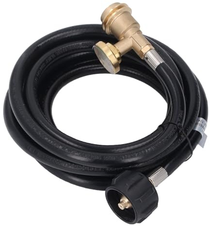 KUIDAMOS 12ft Fuel Gas Extension Hose with for BBQ Grill, Smokers, Universal Compatibility with Safety Features, Nylon and Brass Material