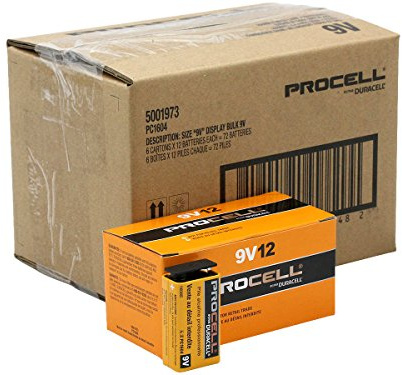 Procell 9V Alkaline Battery Bulk Pack - 72 Per Package