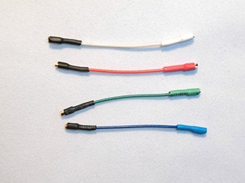 Cartridge Headshell connector wires / leads with gold connectors for Numark TT1610, TT1529, TT1650, TT1510, LIMIT DJ 2500B, TT1550, TT500, TT200, TT1700 Cartridge to Tonearm wires