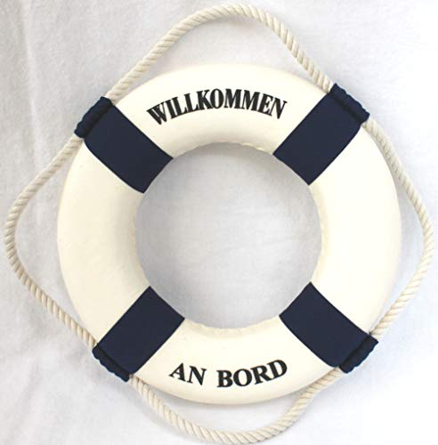 Rettungsringe Deko blau-Weiss Willkommen an Bord 25cm Durchmesser