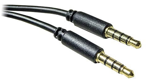 3.5mm Male to 3.5 Male 4 Pole / 3 Ring AV Audio Visual Cable Lead Mini Jack (1M)