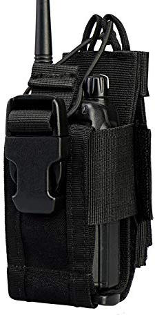 VIPERADE Walkie Talkie Tasche,MOLLE Funkgerätehalter,Verstellbare Funkgeräte Holster für Weste,Walkie Talkie Halter Radio Holster für Gürtel,Multifunktionale Radio Pouch Funkgerät Tasche -Schwarz
