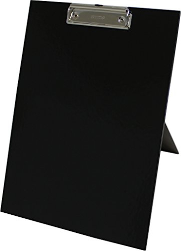 Klemmbrett Aufsteller/Präsentationsklemmbrett/Standklemmbrett, A4, aus Karton, mit Klemmmechanik, mit Aufstellfunkion, Farbe: schwarz – 1 Stück