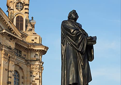hansepuzzle 58490 - Martin Luther Denkmal Puzzle 130 Teile | Religion Puzzle mit hochwertiger Puzzle Aufbewahrung: Kartonbox und wiederverschließbarem Beutel | Puzzle-Maße: 28,7 x 20 cm