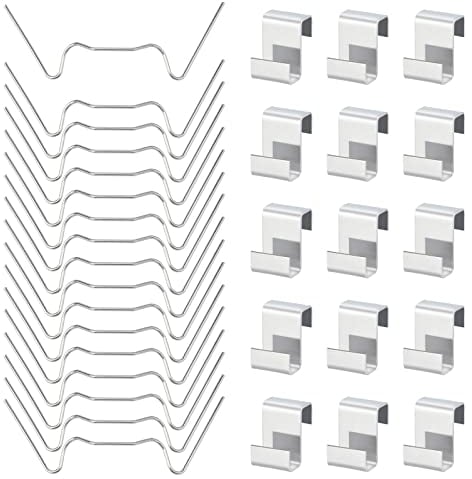 KINGLAKE 100Pcs Greenhouse Glass Clips Stainless Steel (50 Pcs Greenhouse Glass W Wire Clips and 50 Glazing Overlap Z Clips) for Fixing Aluminium Greenhouses Panels, Polycarbonate Glass Panes