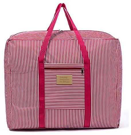 Dokpav Storage Bag, 90XL Waterproof Heavy Duty Fabric Jumbo Storage bag, Bedding Underbed Storage Bag For Blankets, Duvet,Laundry, Moving (Pink)