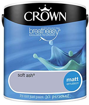 2.5L CROWN Standard Breatheasy Matt Emulsion Paint - Soft Ash