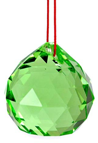 Green Feng Shui Hanging Crystal Ball 1.5 40Mm Sphere Prism