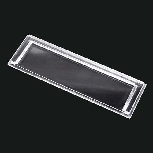 Wiltec Cubierta de Repuesto para Placa identificación de buzón, Transparente, tamaño Perforaciones 89,4 x 24,5 mm
