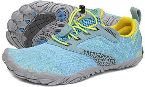 SAGUARO Hombre Mujer Barefoot Zapatillas de Trail Running Minimalistas Zapatillas de Deporte Fitness Zapatos Descalzos para Correr en Montaña Escarpines de Agua, Azul Ártico, 38 EU