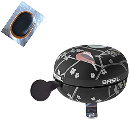 Basil Big Bell Wanderlust Klingel Ø 80 mm - Schwarz inkl. Schlauchflicken