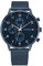 Tommy Hilfiger Multi Zifferblatt Quarz Uhr für Herren mit Blaues Edelstahl-Mesh-Gliederarmband - 1791990