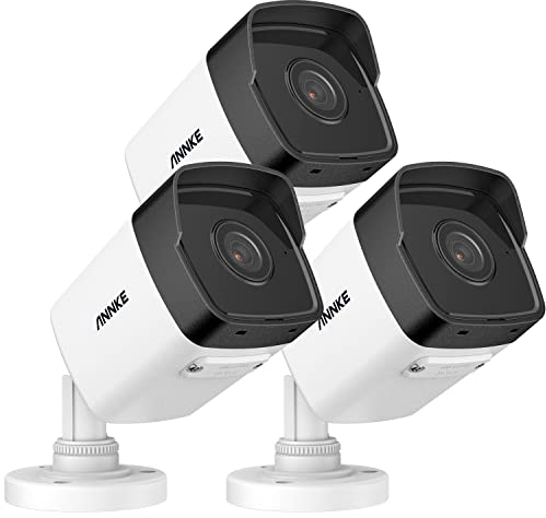 ANNKE 5MP PoE Überwachungskamera mit Audioaufnehmen, 3X 5MP PoE IP Kamera Aussen mit 30M Nachtsicht, unterstützt 256 GB TF-Karte, IP67 Wetterfest, H.265+ Codierung, Fernzugrif, C500 5MP