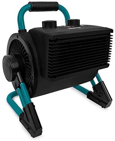 VONROC Pro Elektrische Heizung - Heizlüfter - Garagen- & Werkstattheizung - 1350W/2000W - Keramik - 2 Heizstufen & Kühlgebläse - Thermostat - Mit 90°-Neigungsfunktion - 20m2