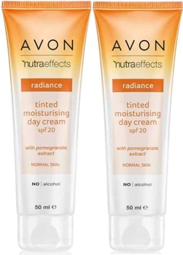Pack of 2 Avon Nutraeffects Radiance Tinted Facial Day Moisturising Cream SPF20 for normal skin, 100.0 millilitre, 120.0 grams