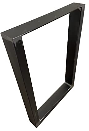 Homemetall 2 Stück Massive TISCHGESTELLE, Tischkufen für DIY Möbel wie Esstisch, Schreibtisch, Bistro | Vierkantprofil 80x40x2 | alle Größen | in Schwarz oder Industrieoptik | B600 x H720 Industrial