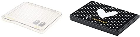 Vaessen Creative Stamp Easy Stempel Plattform, 23.5 x 20.5 x 1.8 cm Zur genauen Positionierung von Stempeln für Clear Stamp Und Gummistempel & Stempelreinigungsbox