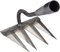 Garden Harke, Gartenrechen, Laubharke, Unkraut Abzieher Werkzeug, Blumenbeete, Gemüsepflügen, Pflanzen, Farmprozess, Gartenhacke Für Jäten/Lockern/Säen (ohne Stock) (Hacke mit 4 Zähnen)