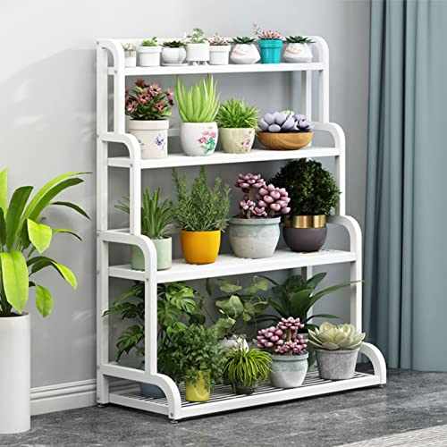 Weißer Metall Pflanzenständer, mehrstufiger Blumentopfständer für Wohnzimmer, Garten, Balkon, freistehendes Eckregal für Pflanzenregal Mehrere Display Lagerregal , Höhe 102 cm ( Size : 100x50x135cm )