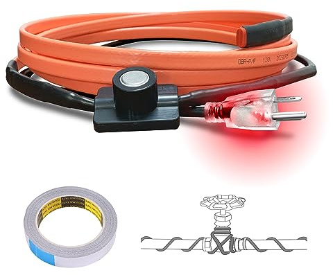 Cupohus 3FT Heat Tape for Water Pipes with Thermostat for Freeze Protection