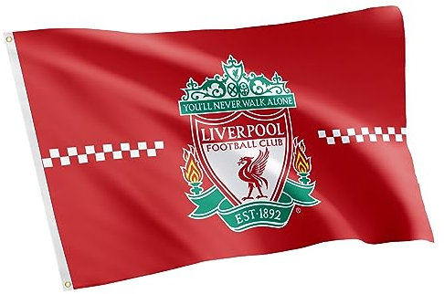 Flagge des FC Liverpool, Fußballklub, Premier League, 100 % Polyester, für drinnen und draußen, 91 x 152 cm