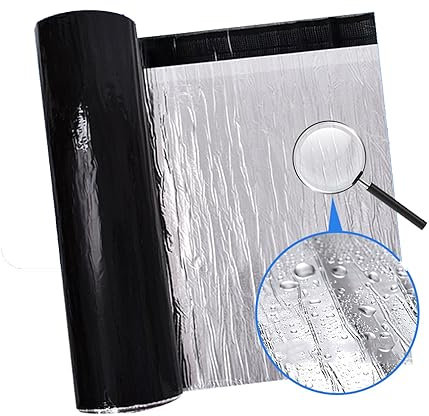 Aluminium Wasserdichtes Klebeband Bitumenband,Selbstklebend Dichtungsband,Reparaturband,Asphalt Dachpappe Butylband für Dach- und Leckreparaturen,Dachrinnen,Löcher,Rohre (1x6m)
