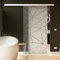 SoftClose/SoftStop Glasschiebetür 900 x 2050 mm im Design Origami Sadora® SlimLine-System komplett Laufschiene und Stangengriff beidseitig. Echtglas