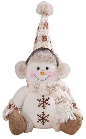 JINGAN Ornamenti per Bambole di Peluche con Pupazzo di Neve di Natale, Figure di Giocattoli per Bambole Pupazzo di Neve lavorate a Maglia, Decorazioni per caminetto da Tavolo con Ornamento Natalizio