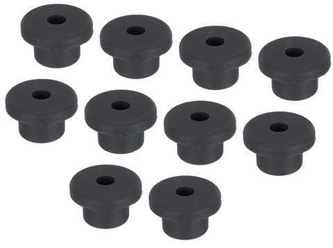 sourcing map 12Pcs T Type Rubber Grommet Mount Dia 15mm ID 6mm Seal Protection Flexible Hole Plugs for Cable Pipe Black