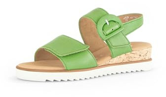 Gabor Damen Keilsandalen, Frauen Sandalen,Leichte Mehrweite (G),Keilabsatz,Wedge-Heel,bequem,flach,Green (Kork/Creme),39 EU / 6 UK