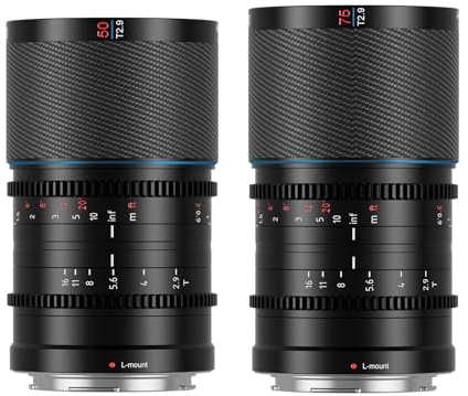 SIRUI Saturn 50mm 75mm Objektiv-Set T2.9 1.6X Vollformat Kohlefaser anamorphes Objektiv, Cine Objektiv weniger als 500 g (Natur Fackel, L Mount)