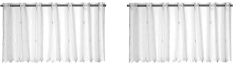 Elbersdrucke Bistrogardine Sun Valley 00 weiß transparent 48x138 cm Scheibengardine Kurzgardine für Wohnzimmer Schlafzimmer Flur Küche Küchenfenster Privatsphäre Sonnenschutz195052 (Packung mit 2)