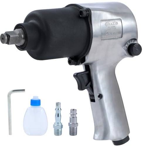 ORAZIO Avvitatore a Impulsi Pneumatico 1/2 600 Nm Chiave a Percussione ad Aria Svita e Avvita per Ruote Auto Furgoni Moto Garage Utensile Pneumatico (Budget)