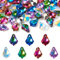 FASHEWELRY Lot de 42 perles en verre à facettes en forme de feuille d'érable 7 couleurs pour bracelets, colliers, boucles d'oreilles, loisirs créatifs, fabrication de bijoux