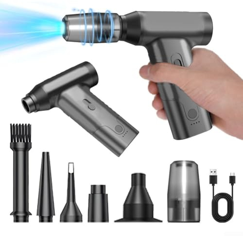 ZYWUOY Mini-Turbo, 110.000 U/min, starker Ventilator, dreiphasiger bürstenloser Motor, Turbo-heftiger Ventilator mit LED-Beleuchtung, Staubbeseitigungsventilatoren