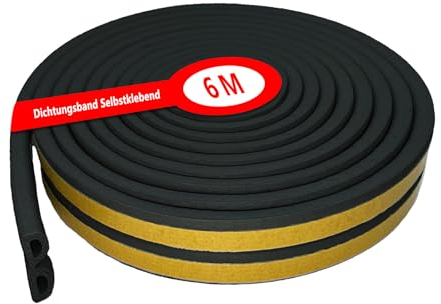 Guarnizione Finestra, 6M Paraspifferi Finestre, Antispifferi Finestra, Parafreddo per Finestre, Per l'isolamento Acustico, la Protezione Dalla Polvere, la Protezione Dagli urti, Nero, sigillante