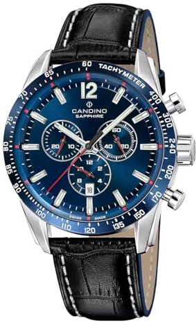 Candino Herrenuhr Leder schwarz Sport Armbanduhr UC4758/2 Chronograph